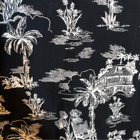 OP Ocean Pacific Sport Black Hawaiian Tiki Hut Aloha Camp Lounge Shirt L - Picture 7 of 11